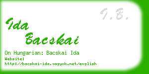 ida bacskai business card